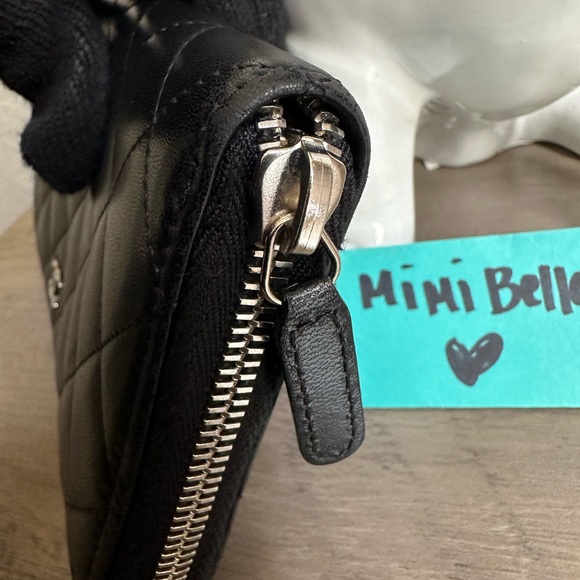 CHANEL ZIP AROUND WALLET LAMBSKIN W/ Silver HW - Picture 8 of 12